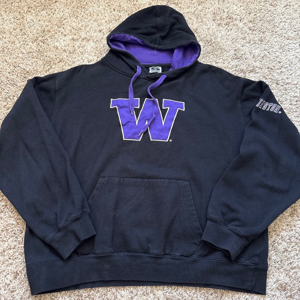 Stadium Athletics University of Washington Huskies Hoodie Black Purple Y2K XL